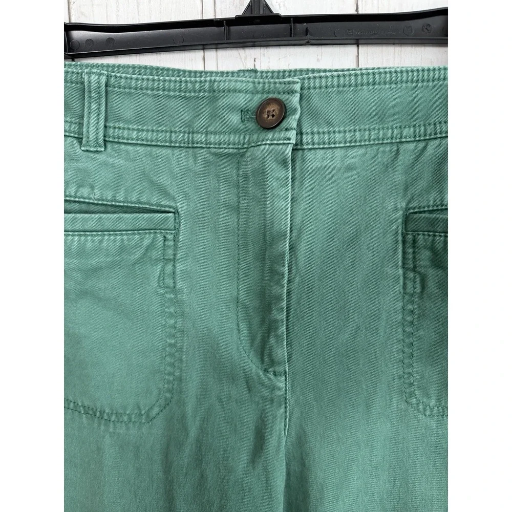 Women's Talbots Ankle Front Pocket Wide Leg Pants Green Size 14